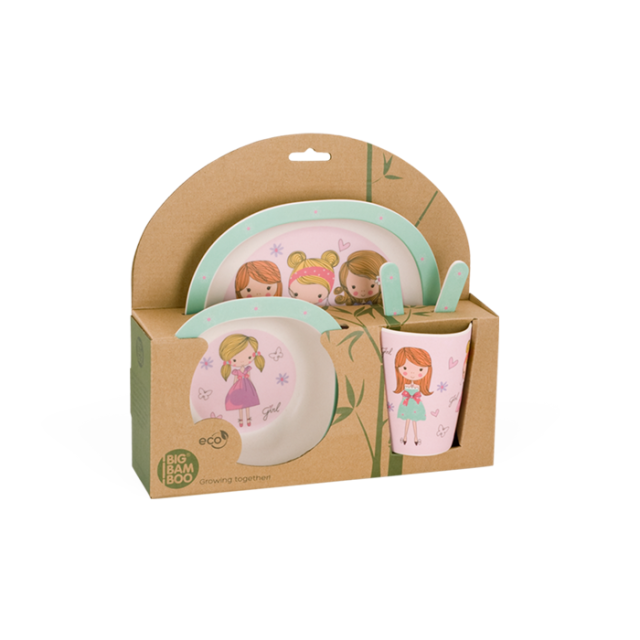 BIGBAMBOO SET ZA HRANJENJE OD BAMBUSA - FASHION GIRL (5 DELOVA) - Online Apoteka BIGBAMBOO SET ZA HRANJENJE OD BAMBUSA - FASHION GIRL (5 DELOVA)